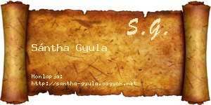 Sántha Gyula névjegykártya